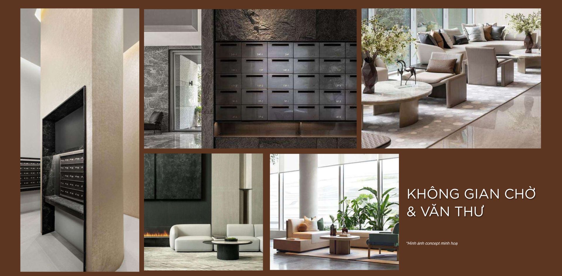 Không gian tiếp khách và hộp thư